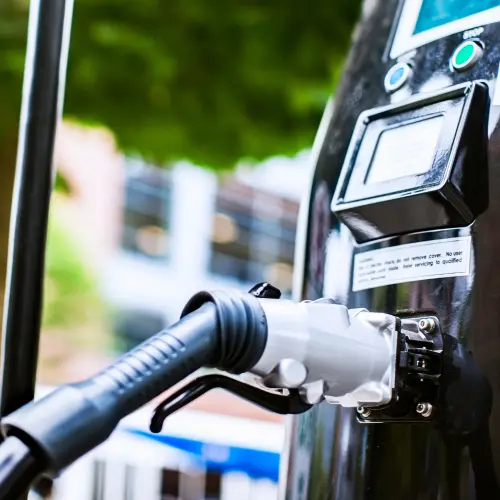 EV charging station close up