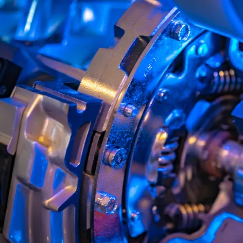 Industrial machinery in an industrial plant