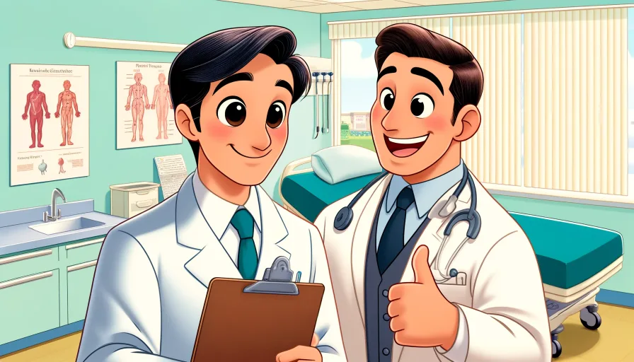 A doctor is happy with the medical translation