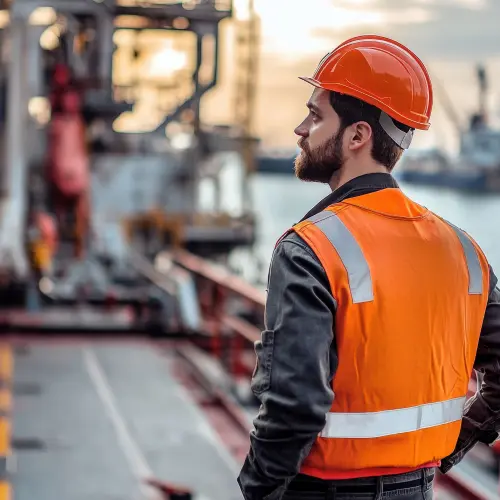 Operator on the shore checking safety