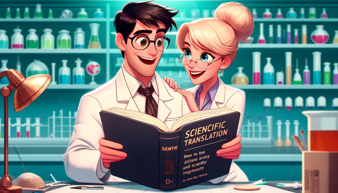 Two scientists wondering about scientific translation
