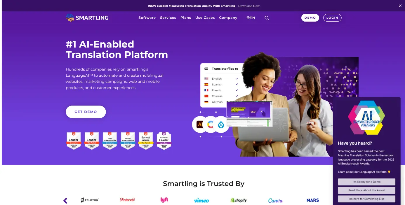 Smartling - Best machine translation software for enterprise localization