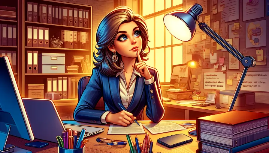 A woman sitting in her desk thinking about technical translation pricing