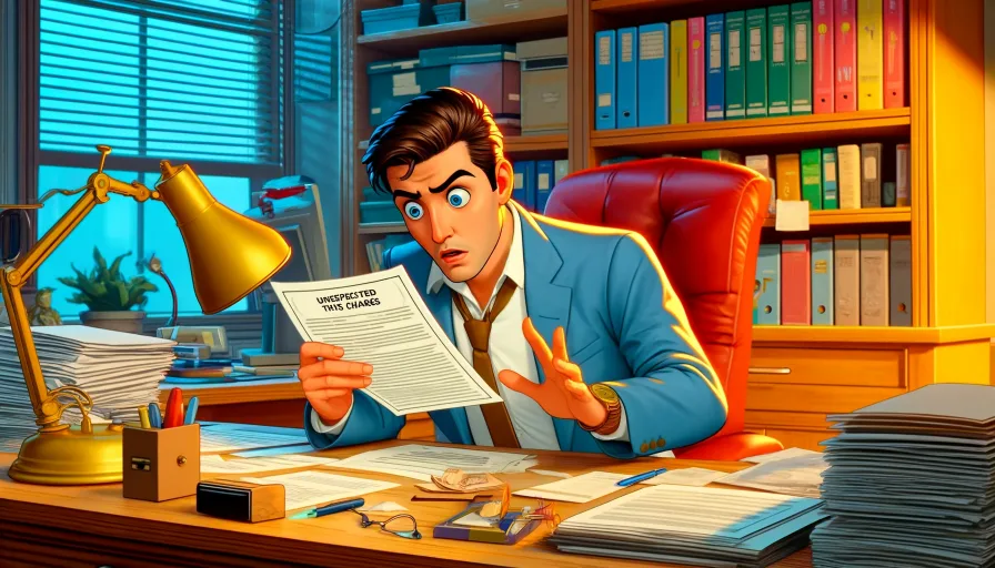 a male translation client realizing unexpected charges