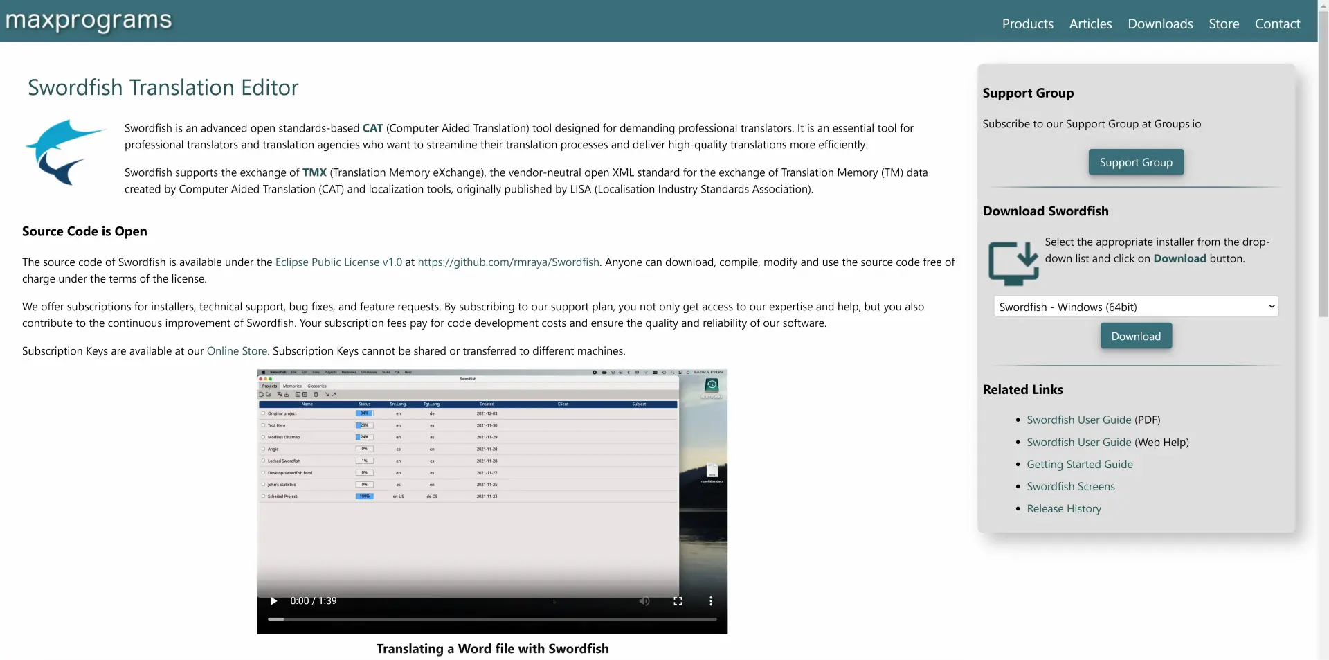 Swordfish Translation Editor
